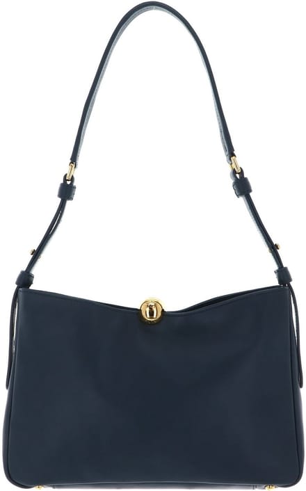 FURLA Leren schoudertas Sfera Soft Shoulder Bag Grigio Blu blauwgrijs