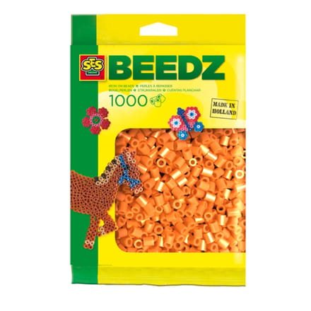 SES Creative Beedz Strijkkralen - Navulling Oranje - Vanaf 5 Jaar - 1000 Stuks - Knutselen - PVC-Vrij - Schoencadeautjes Sinterklaas