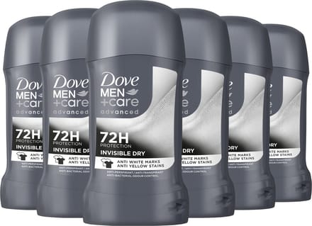 Dove Men+Care - Deodorant Stick - Advanced- Invisible Dry - 6 x 50 ml - Voordeelverpakking