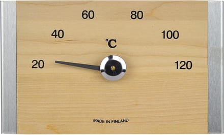 Saunia - Sauna thermometer - berken hout en RVS