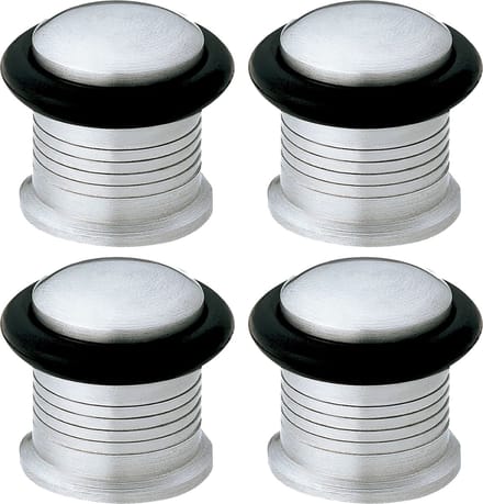 AMIG Deurstopper/deurbuffer - 4x - D22mm - inclusief schroeven - mat rvs