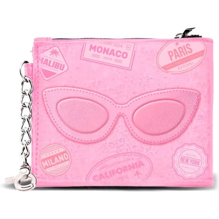 Karactermania - Barbie - Reis - Pasjeshouder - Portemonnee - Portefeuille - Sleutehanger - Roze