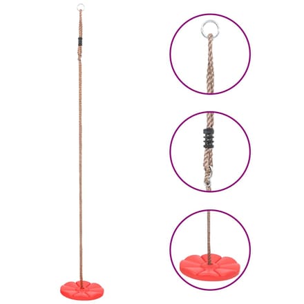 vidaXL Schotelschommel 200 cm rood