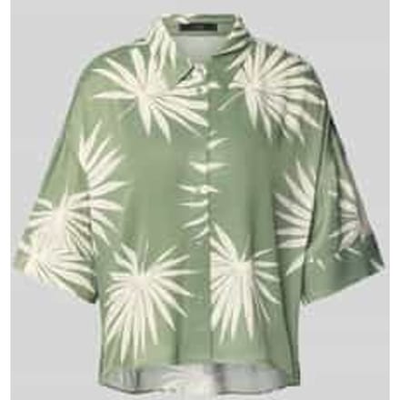 Regular fit blouse van viscose met extra brede schouders
