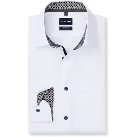 OLYMP Luxor Overhemd, Modern Fit, New Kent, Wit