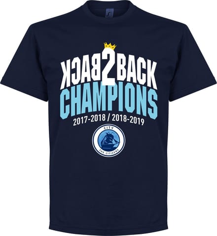 City Back to Back Champions T-Shirt - Navy - XL