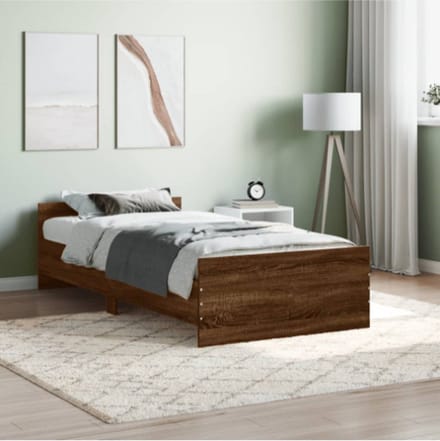 Bedframe met lade bewerkt hout sonoma eikenkleurig 100x200 cm