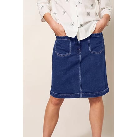 White Stuff Melody Denim Skirt Dark Denim Größe: 22 | Midiröcke Outlet | Damen | Blau