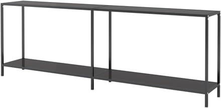 vidaXL Wandtafel 220x35x75,5 cm gehard glas zwart