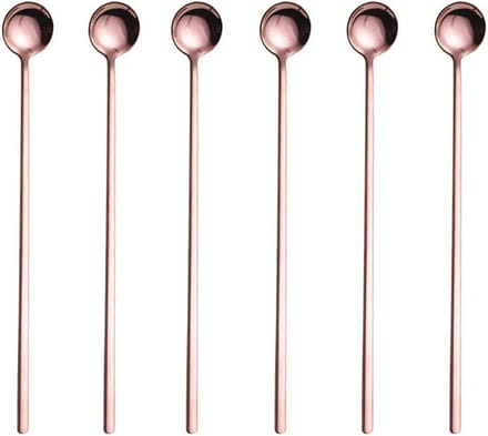 IJslepel Set van 6 - Roestvrij Staal Cocktaillepels en Yoghurtlepels