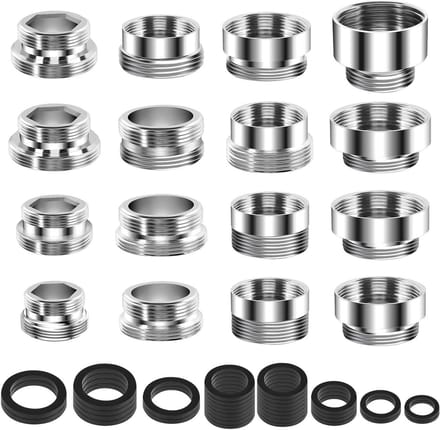 Adapter set voor waterfilter - 16-delig - messing - schroefdraad aansluiting - keuken - tuinslang - waterfilteradapter - kraanadapter.