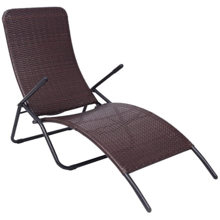 vidaXL - Inklapbaar - ligbed - poly - rattan - bruin