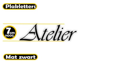 Atelier. Deursticker plakletters.