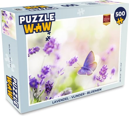 Puzzel Lavendel - Vlinder - Bloemen - Legpuzzel - Puzzel 500 stukjes