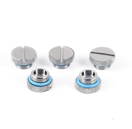 Cosensi- Waterkoeling Fitting 5pcs - Waterkoeling Plug - Messing G 1/4 Schroef-in Waterstop Plug - Duurzaam - Compact - Glanzende Afwerking