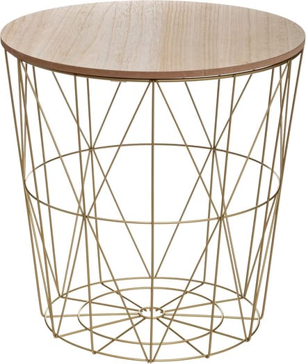 Salontafel van metaal en MDF rond 39,5 x 41 cm
