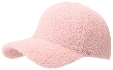 Teddy Cap Roze - Warme Teddy Pet - Lamswol - Lamb Wool - Baseball Cap - Black - Verstelbaar - Bont - Fur
