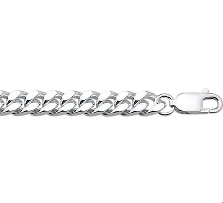 Zilveren Collier geslepen gourmet 7 1001813 60 cm