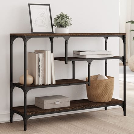 vidaXL - Wandtafel - 100x30x75 - cm - bewerkt - hout - bruin - eikenkleur