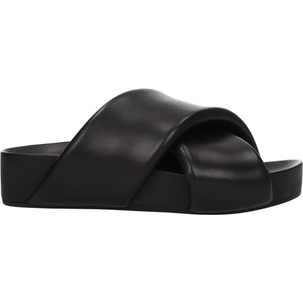 Jil Sander Zwarte Leren Slippers