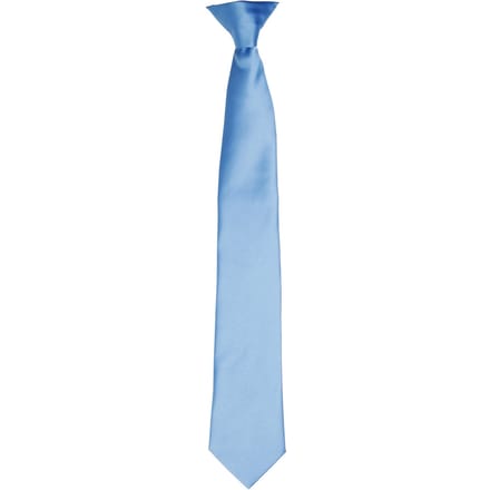 Premier Kleuren Heren Satin Clip Tie (Middenblauw)