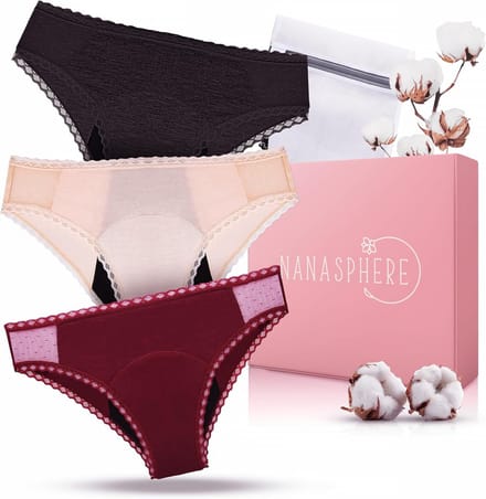 Set van 3 Wasbare Ultra-Absorberende Menstruatieslips met Waszak voor Zware Bloeding