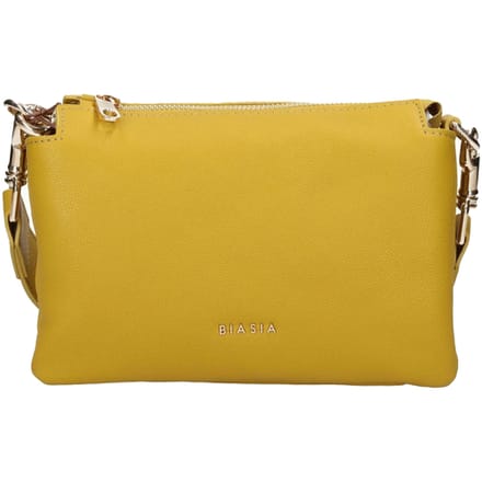 BIASIA Leren schoudertas Feather Small Crossbody Bag Avocado mosterdgeel