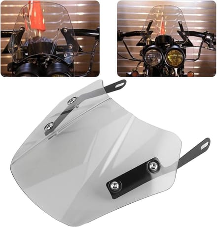 Motorfiets Voorruit - Windscherm Motor - Ontspannen Rit - Universele Pasvorm - 5-7 Inch - Grijs