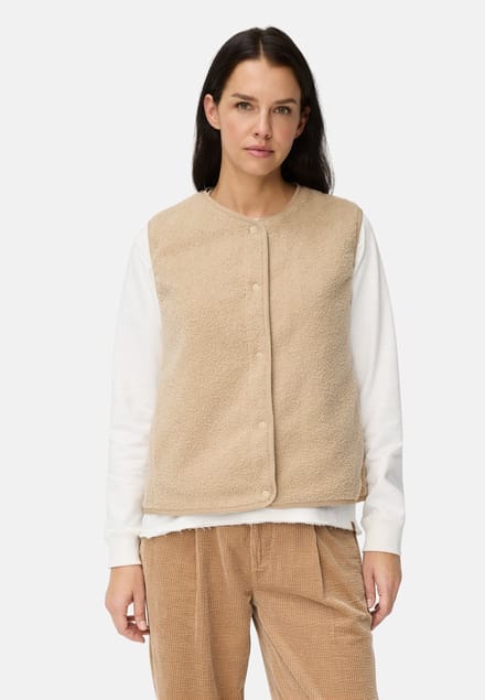 camel active Fleece vest met knoopsluiting - Maat womenswear-48 - Kasjmier