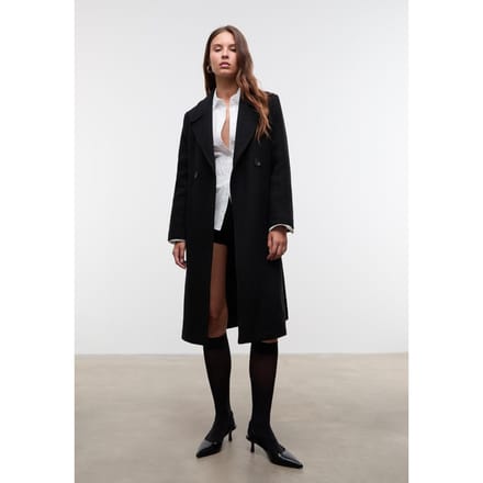 Stradivarius Midi-jas met riem  Zwart M