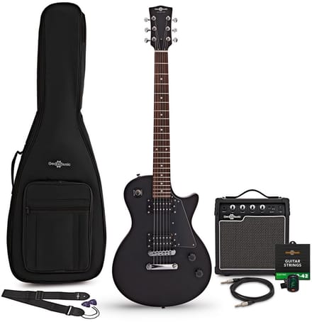 New Jersey Electric Guitar Black, 10W Guitar Amp & Accessory Pack