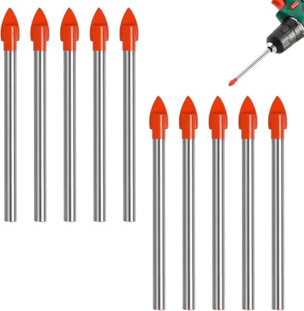 Tegelboor Set - Glasboren - Precisie Boren - Titanium Coating - 6 mm 10 Stuks - Rood