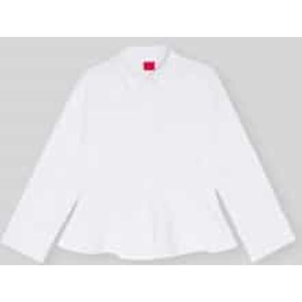 slim fit blouse van puur katoen met peplum model 'EMBRELLA'