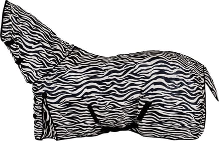 Pagony Zebra Flycooler Plus - Paardendeken - Maat: 165 - Zwart/Wit - Polyamide
