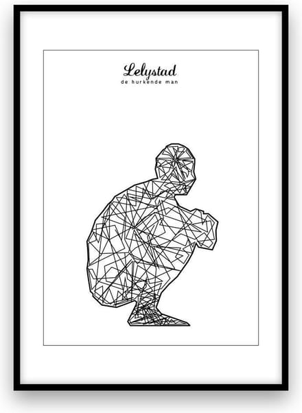 Lelystad stadposter - Zwart-wit