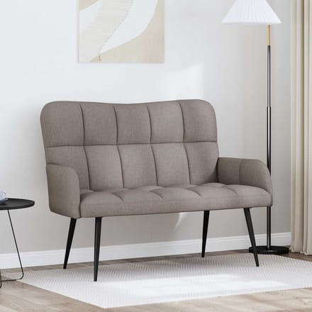 vidaXL - 2-Zits - Sofa - Taupe - 115 - x - 61 - x - 87 - cm - Stof