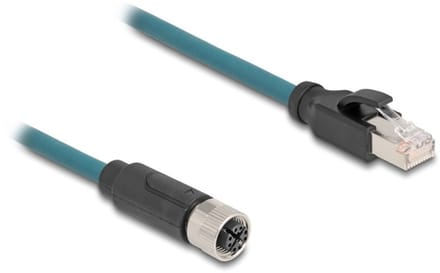 M12 8-pins X-gecodeerd (v) - RJ45 (m) industriële netwerkkabel | CAT6a | PUR | 0,50 meter