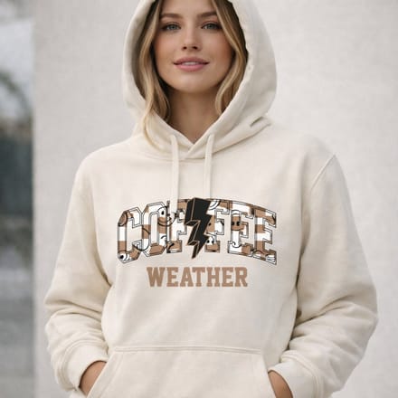 Dames hoodie smiley coffee weather-Maat M