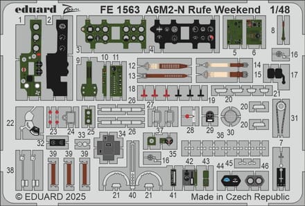 Eduard Modelbouwpakket - FE1563 Accessoires Set voor A6M2-N Rufe Weekend - Accessoires set - 1:48 -