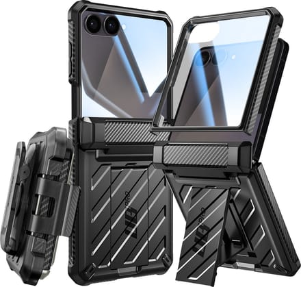 Supcase UB Pro Case geschikt voor Samsung Galaxy Flip 7 hoesje met screenprotector - Zwart