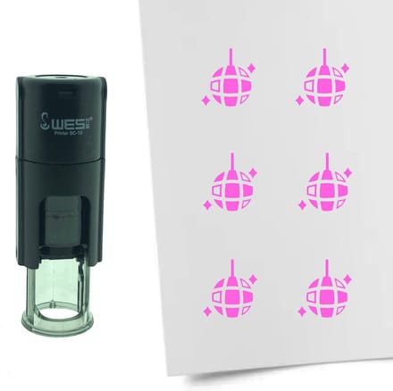CombiCraft Stempel Discobol 10mm rond - roze inkt