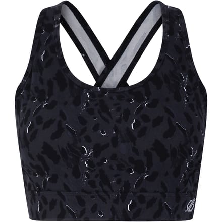 Dare 2B Dames/Dames Swift II Sportbeha met dierenprint (Zwart)