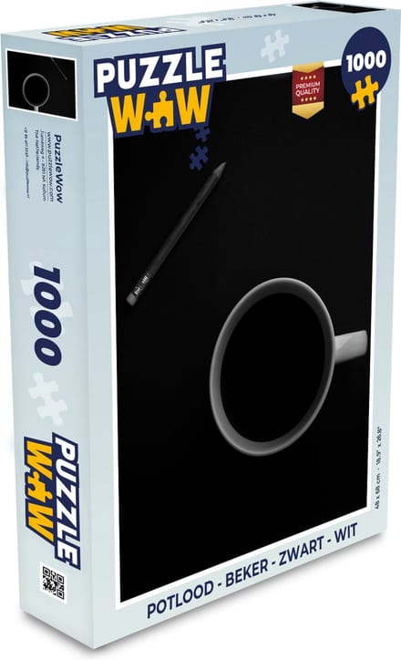 Puzzel Potlood - Beker - Zwart - Wit - Legpuzzel - Puzzel 1000 stukjes volwassenen