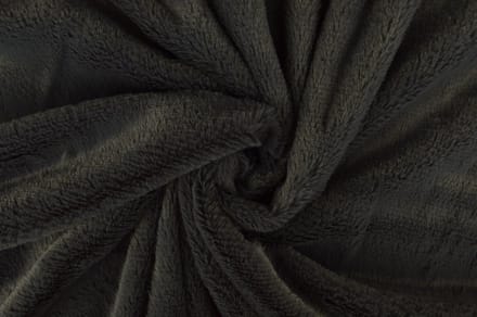 10 meter zachte bont stof - Donkergrijs - Pluche stoffen - 155cm breed
