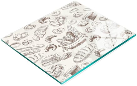Multifunctionele decoratieve broodplank van gehard glas voor in de keuken, 60x52 cm