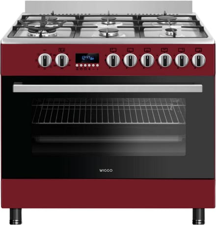 Wiggo WO-E969R(RX) Serie 9 - Gasfornuis - Rood Rvs
