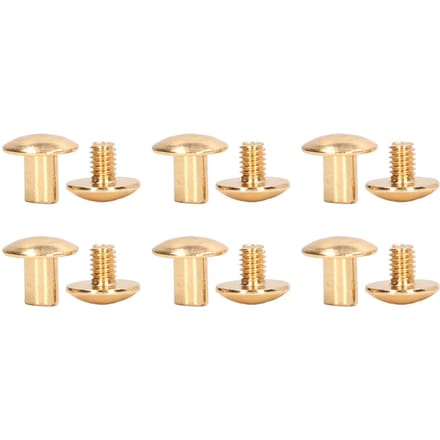 200 Sets Boekbindschroeven Uniforme Coating Gebogen Oppervlakken Messing Galvanische Behandeling Chicago goud
