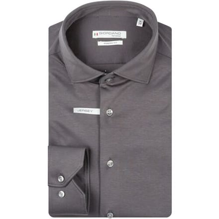 Giordano Overhemd Maggiore Semi Cutaway Jersey Subtle Contrast Liquid Cotton Soft Grey / male