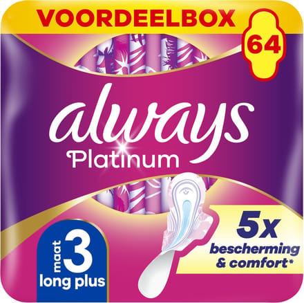 Always Platinum Day & Night - maat 3 - Maandverband Met Vleugels - 64 stuks