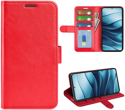 MobyDefend Hoesje - Geschikt voor Xiaomi Redmi Note 14 5G - Wallet Book Case (Sluiting Achterkant) - Rood